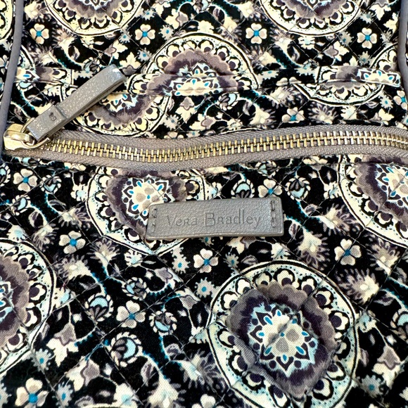 Vera Bradley Handbags - Vera Bradley Black/Grey/Blue Large Tote Bag